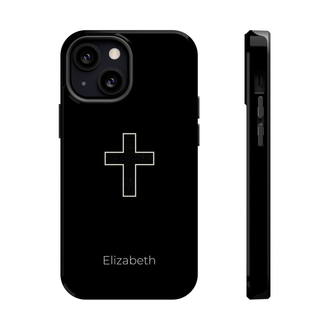 Personalized Magnetic Phone Case — Minimal Cross Design