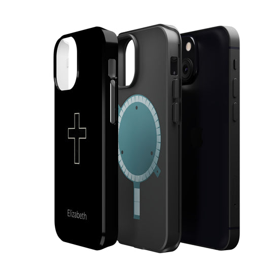 Personalized Magnetic Phone Case — Minimal Cross Design