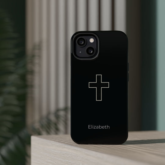 Personalized Magnetic Phone Case — Minimal Cross Design