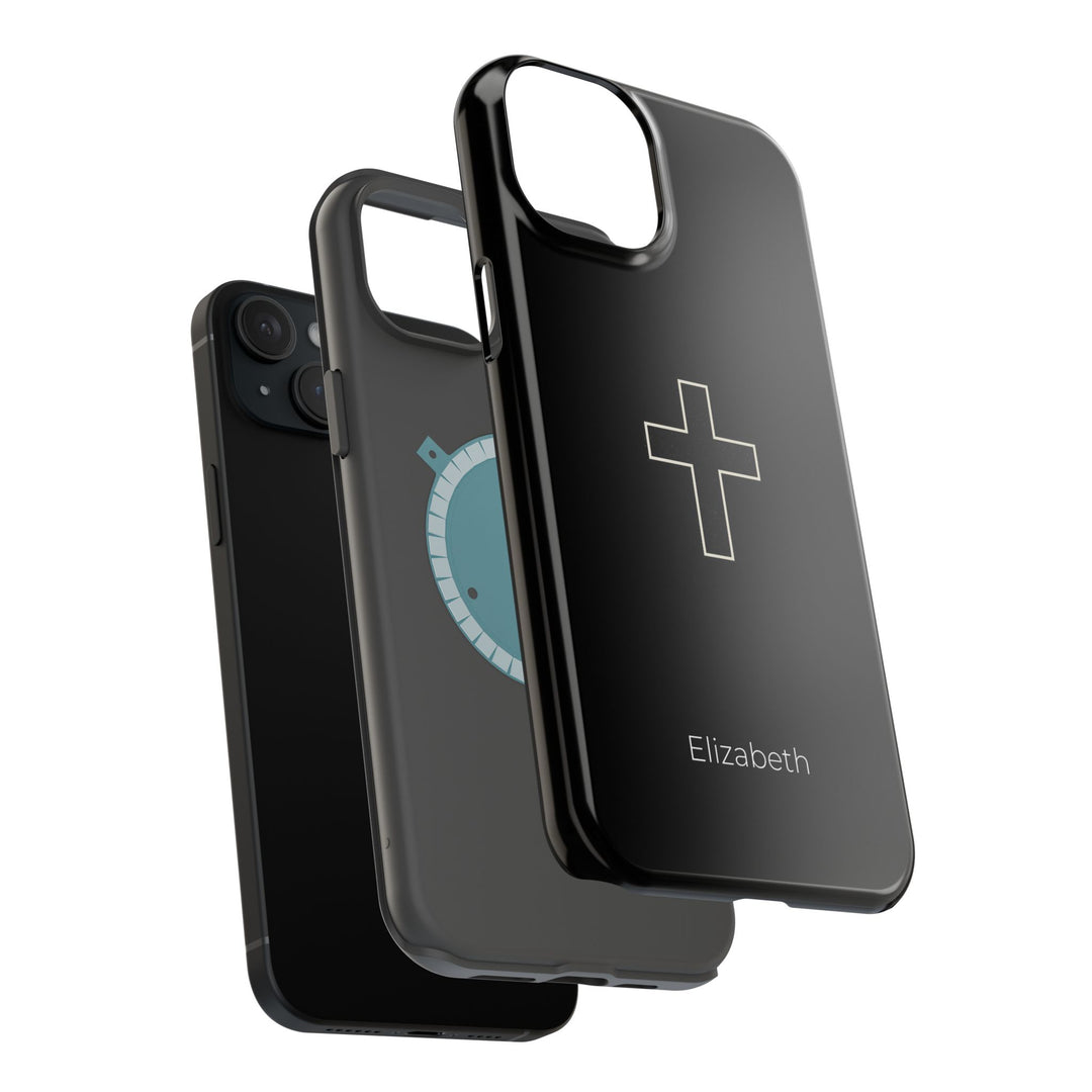 Personalized Magnetic Phone Case — Minimal Cross Design