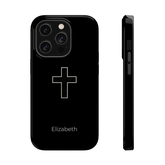 Personalized Magnetic Phone Case — Minimal Cross Design
