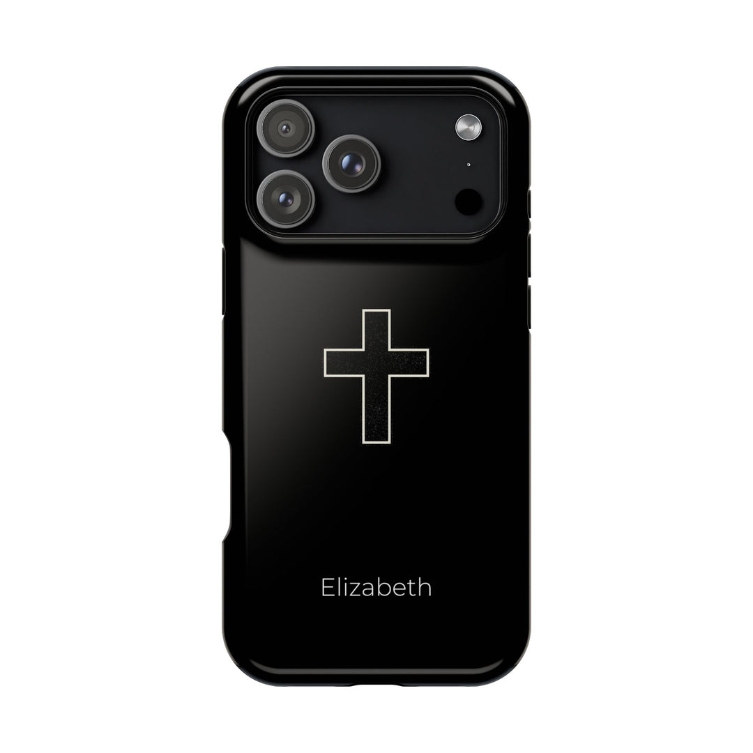 Personalized Magnetic Phone Case — Minimal Cross Design
