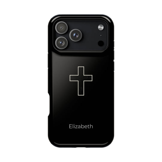 Personalized Magnetic Phone Case — Minimal Cross Design
