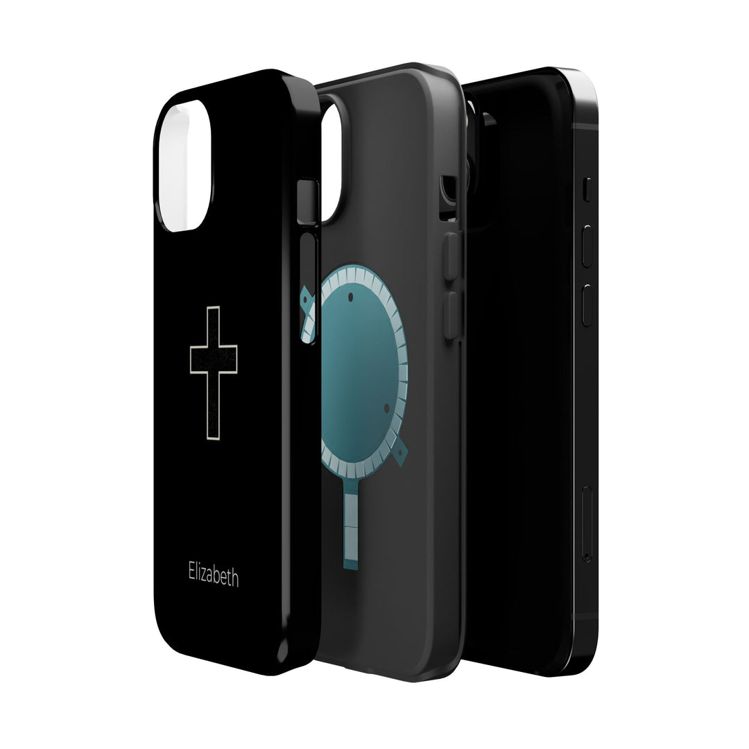 Personalized Magnetic Phone Case — Minimal Cross Design