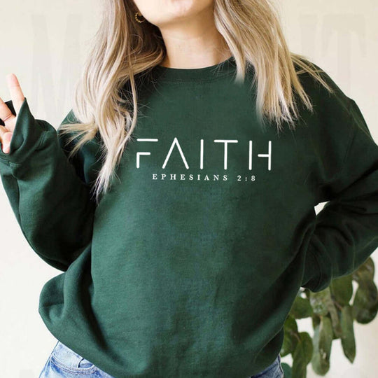 Faith Ephesians 2:8 Crew Neck Sweatshirt