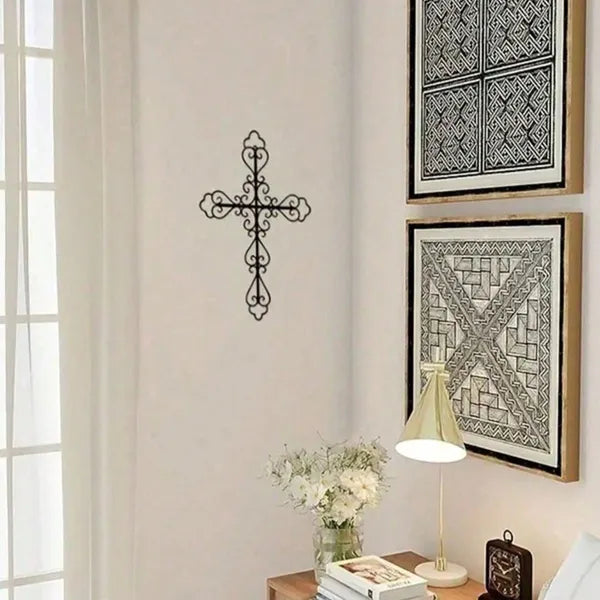 Black Metal Cross Wall Art