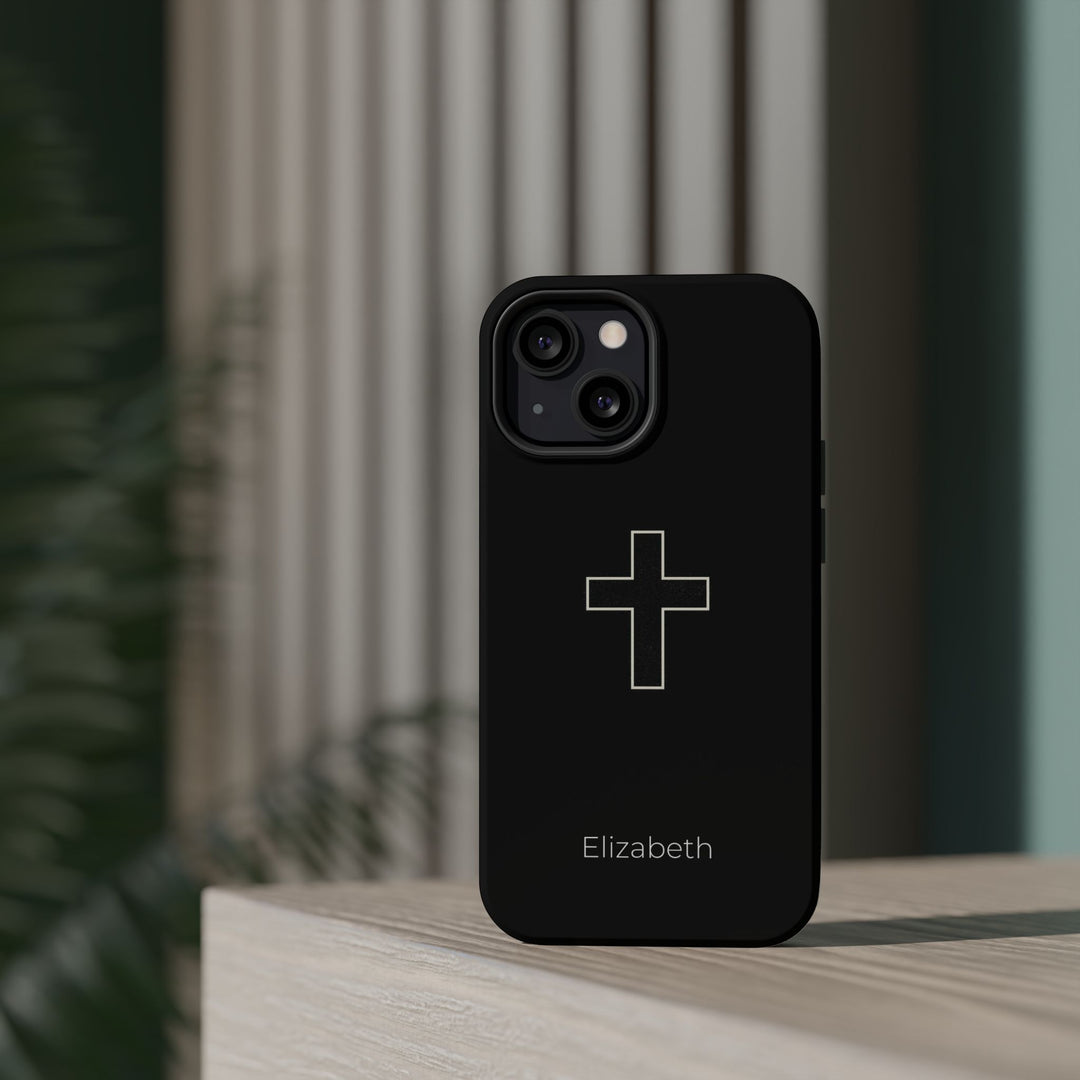 Personalized Magnetic Phone Case — Minimal Cross Design