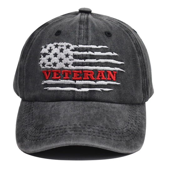 USA Patriotic Veteran Hat | Embroidered American Flag Baseball Cap