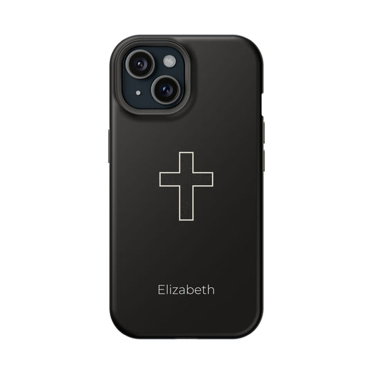 Personalized Magnetic Phone Case — Minimal Cross Design