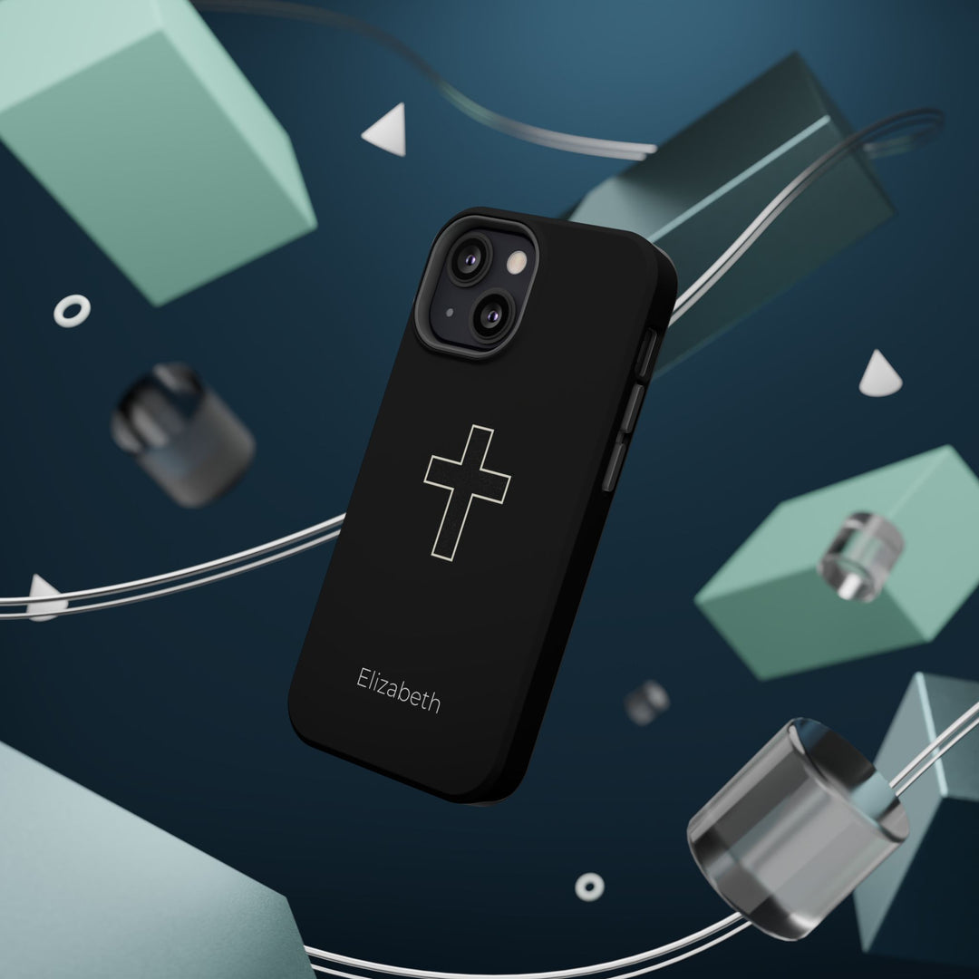 Personalized Magnetic Phone Case — Minimal Cross Design