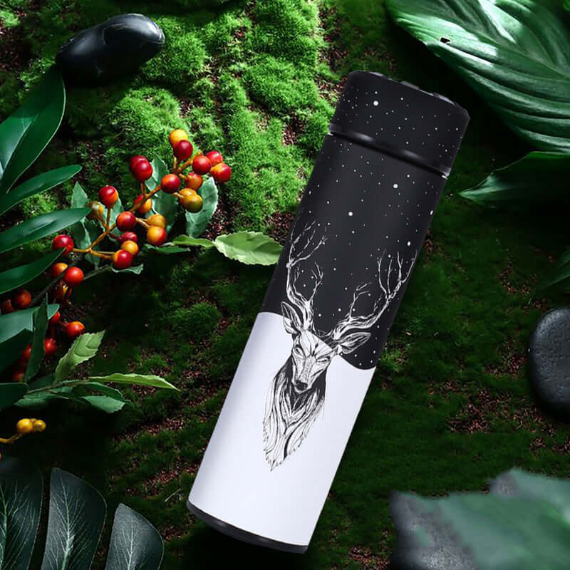Gradient Elk Stainless Steel Tumbler - Elegant Design for Hot and Cold Beverages
