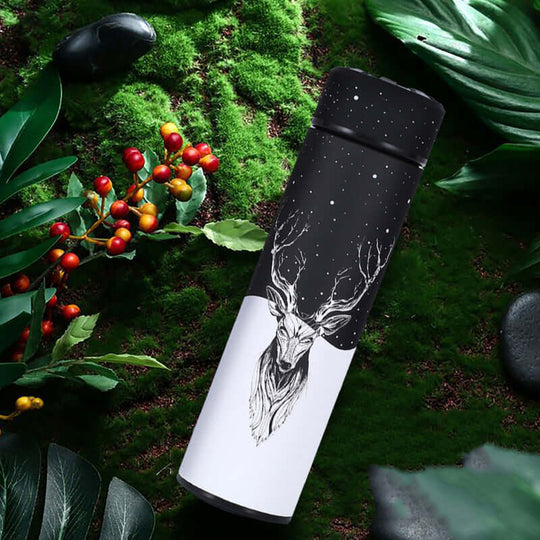Gradient Elk Stainless Steel Tumbler - Elegant Design for Hot and Cold Beverages