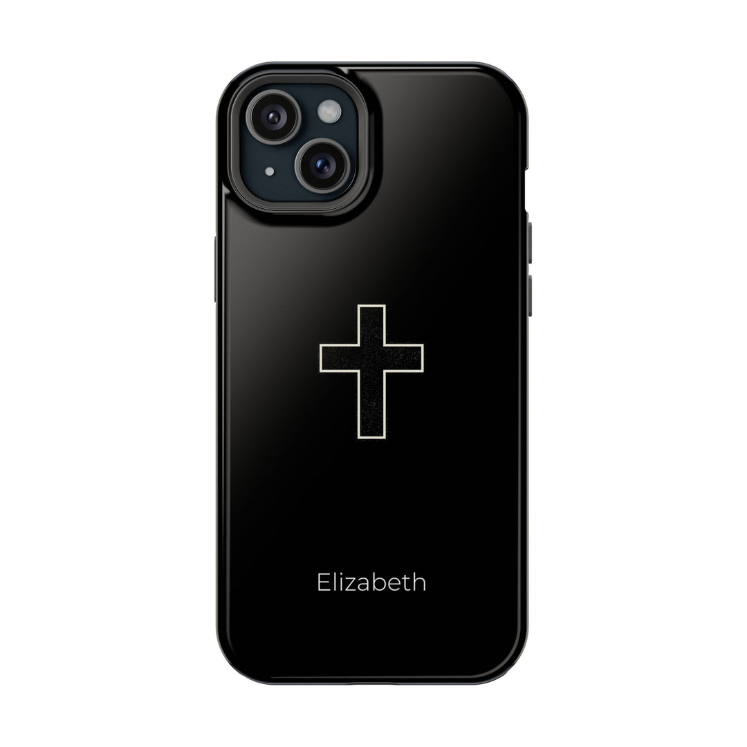 Personalized Magnetic Phone Case — Minimal Cross Design