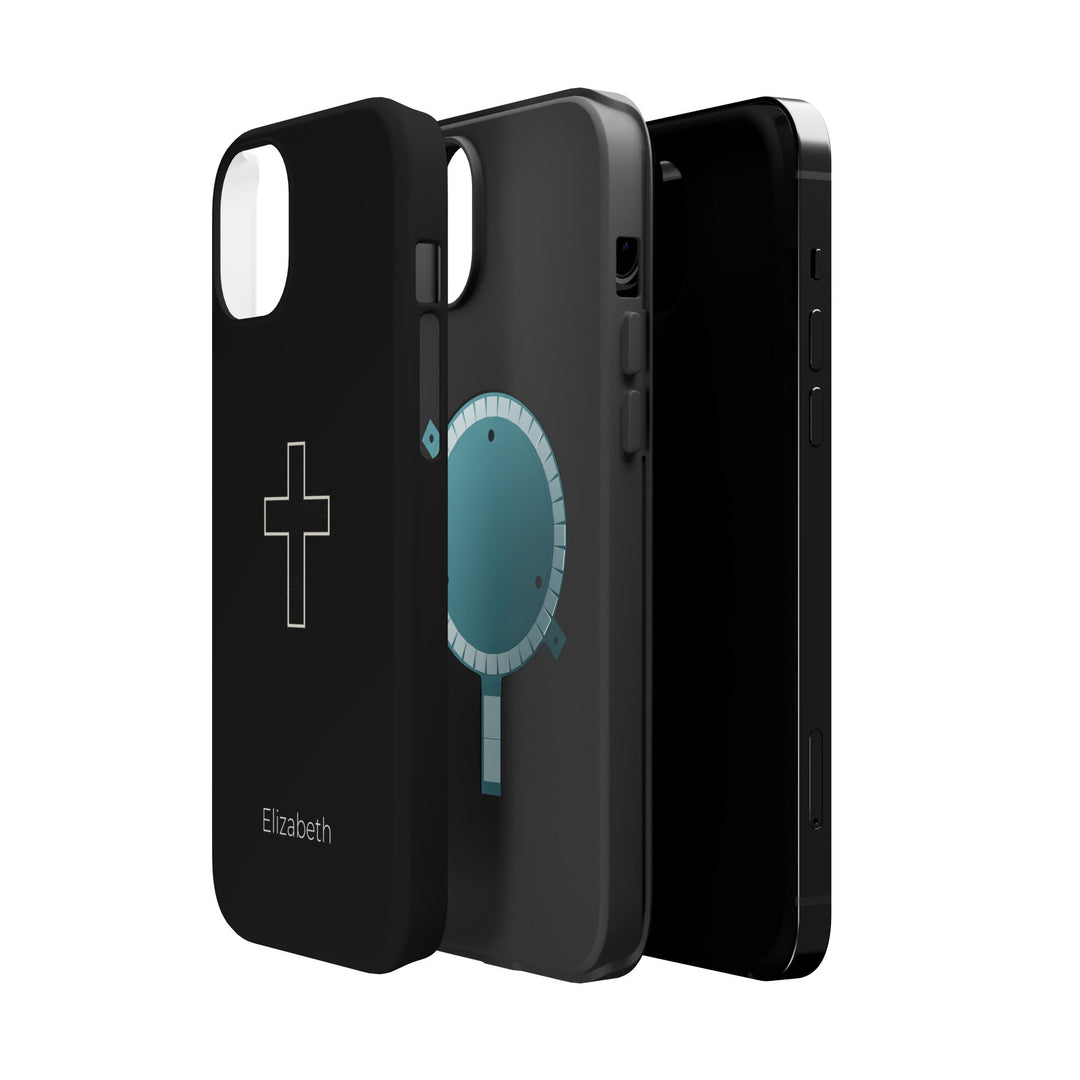 Personalized Magnetic Phone Case — Minimal Cross Design