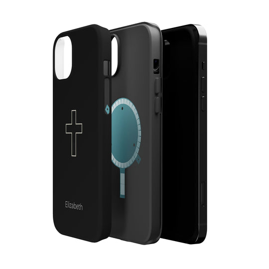 Personalized Magnetic Phone Case — Minimal Cross Design