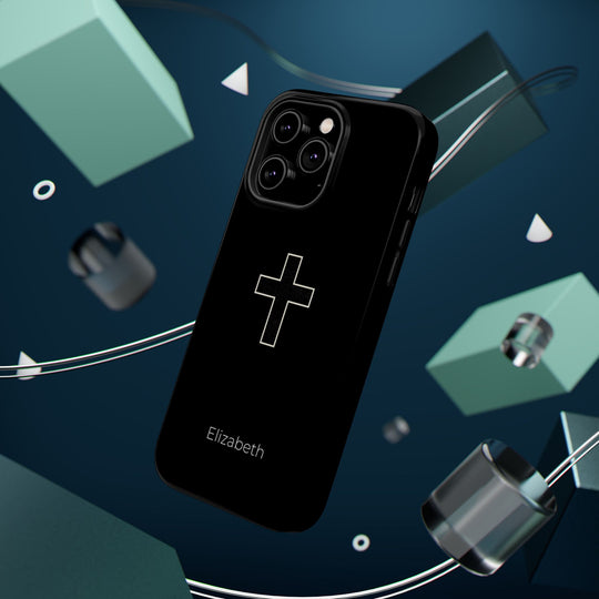Personalized Magnetic Phone Case — Minimal Cross Design