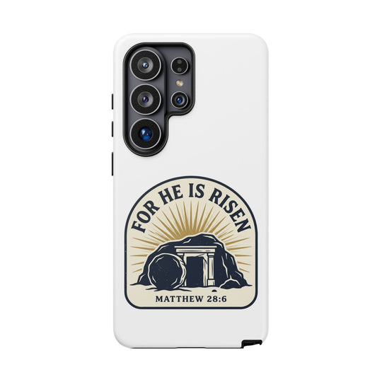 For He Is Risen phone case | Matthew 28:6 resurrection design