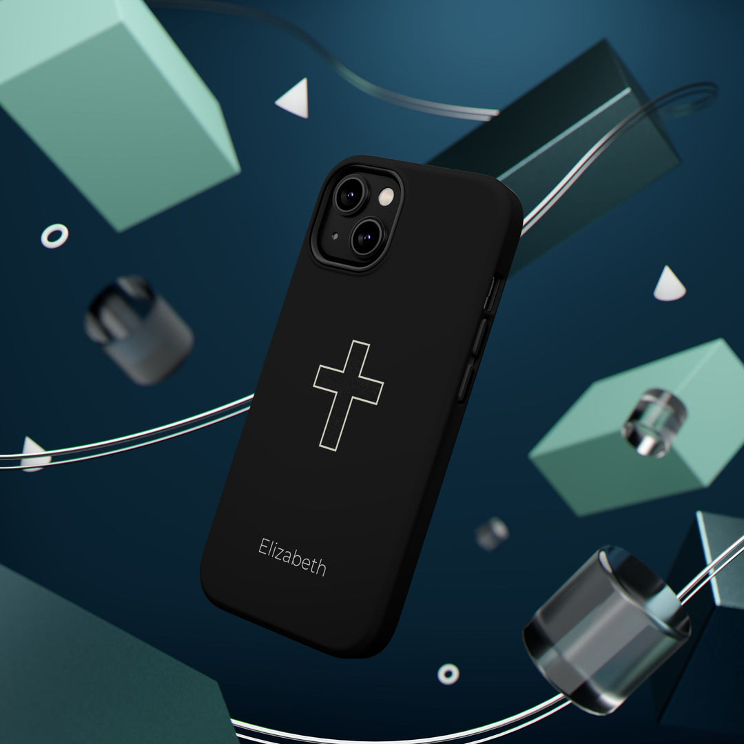 Personalized Magnetic Phone Case — Minimal Cross Design