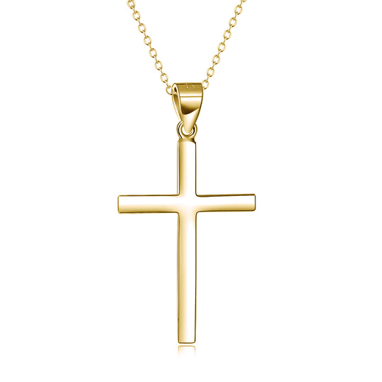 Sterling Silver Cross Pendant Necklace showcasing a polished cross pendant on a delicate chain.