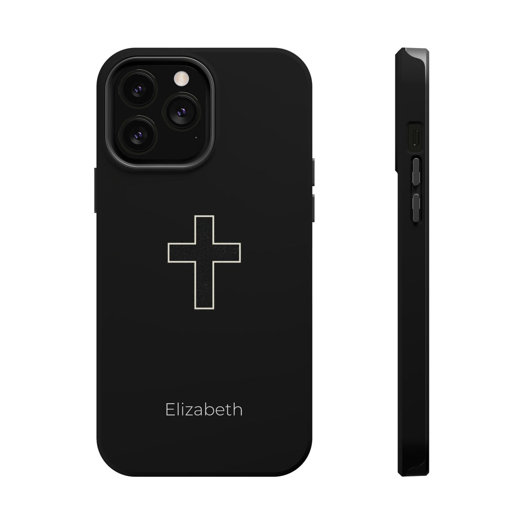Personalized Magnetic Phone Case — Minimal Cross Design