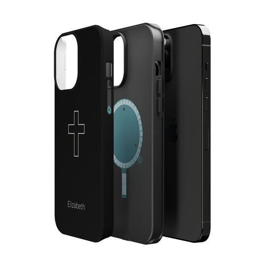 Personalized Magnetic Phone Case — Minimal Cross Design