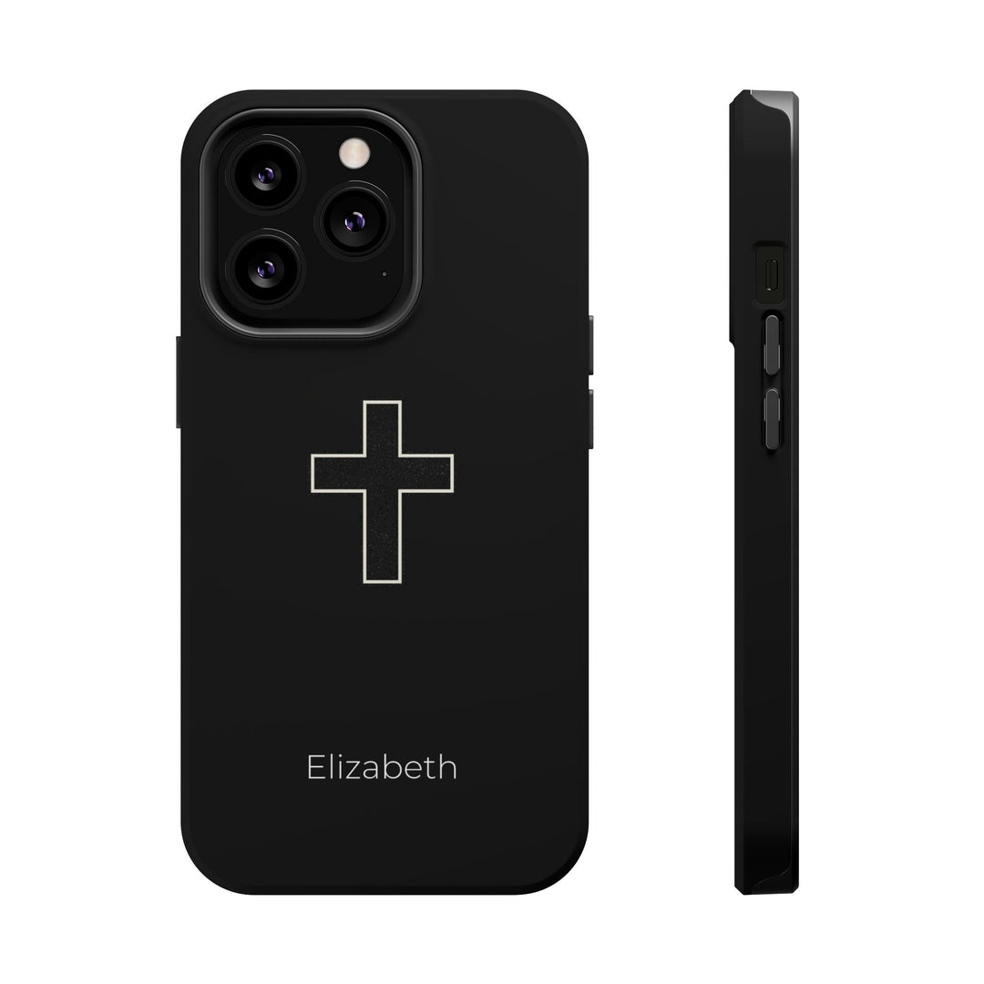 Personalized Magnetic Phone Case — Minimal Cross Design