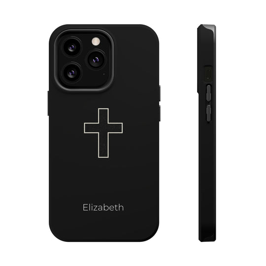 Personalized Magnetic Phone Case — Minimal Cross Design