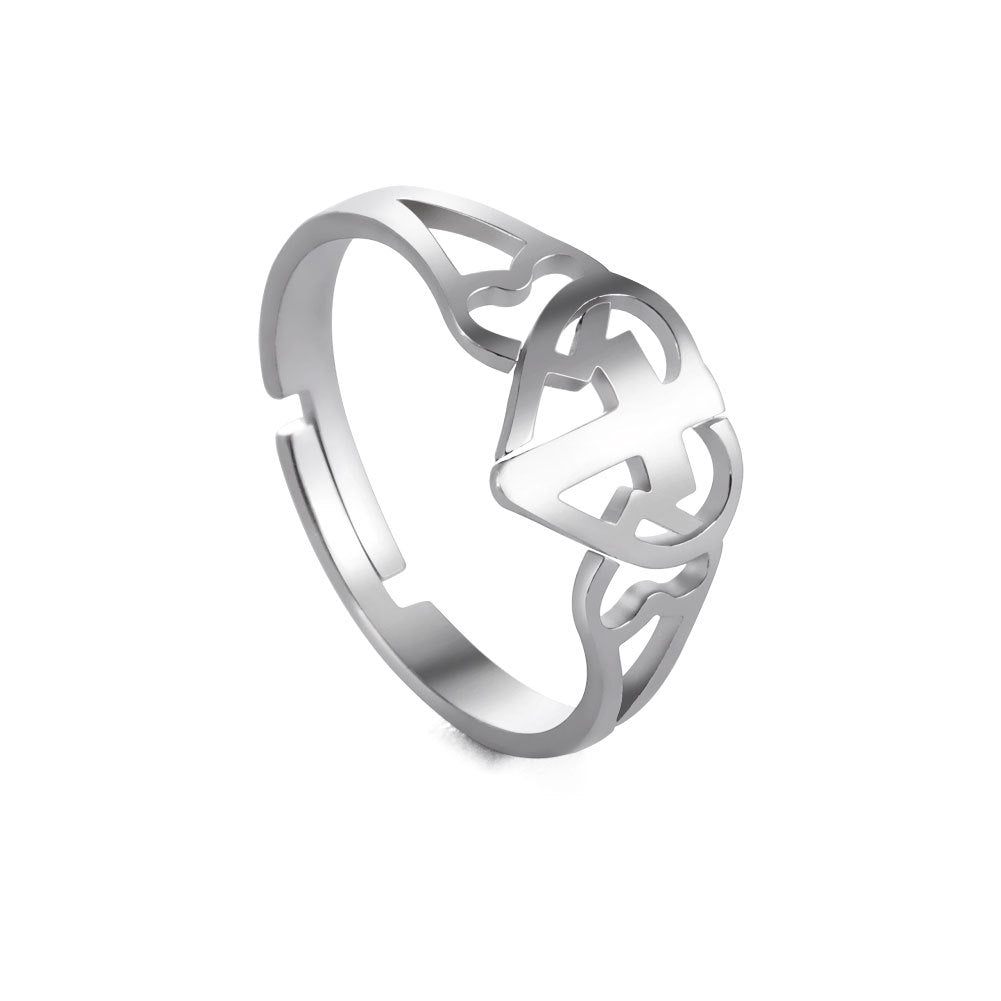 Stainless Steel Love Cross Ring – Minimalist Christian Faith Jewelry with elegant design and symbolic detail.