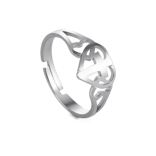 Stainless Steel Love Cross Ring – Minimalist Christian Faith Jewelry with elegant design and symbolic detail.