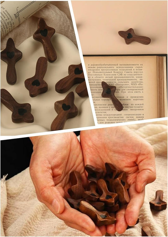 Black Walnut Wooden Cross Set of 10