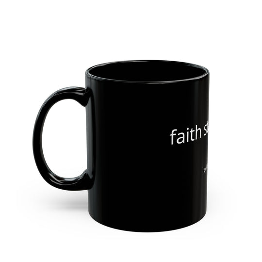 Pebble of Faith Signature Black Mug | Christian Coffee Cup