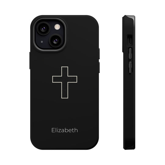 Personalized Magnetic Phone Case — Minimal Cross Design