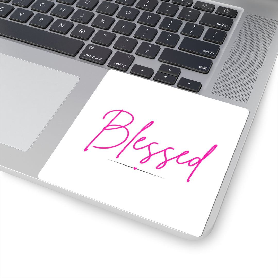 Blessed script pink sticker | Kiss-Cut Sticker