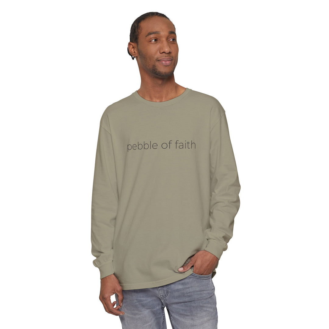 Pebble of Faith Signature Long Sleeve Tee | Christian Graphic Shirt