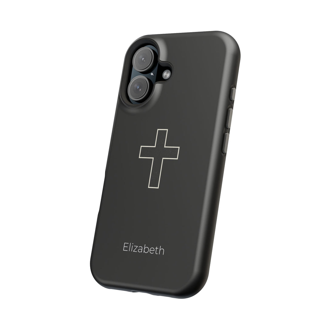 Personalized Magnetic Phone Case — Minimal Cross Design