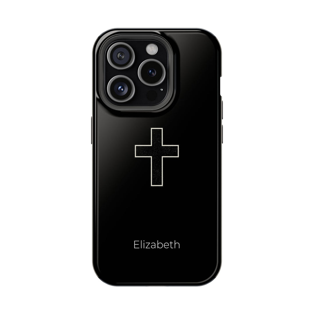 Personalized Magnetic Phone Case — Minimal Cross Design