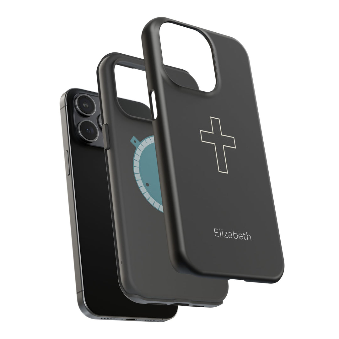 Personalized Magnetic Phone Case — Minimal Cross Design