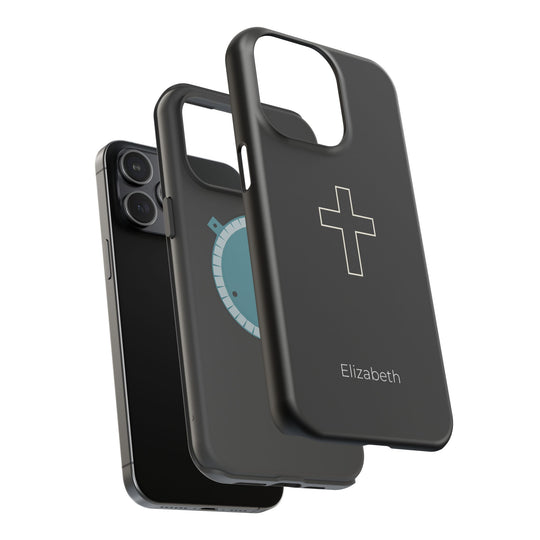 Personalized Magnetic Phone Case — Minimal Cross Design