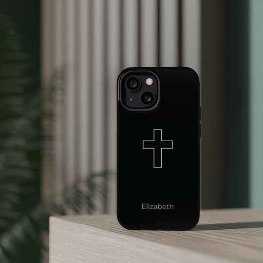 Personalized Magnetic Phone Case — Minimal Cross Design