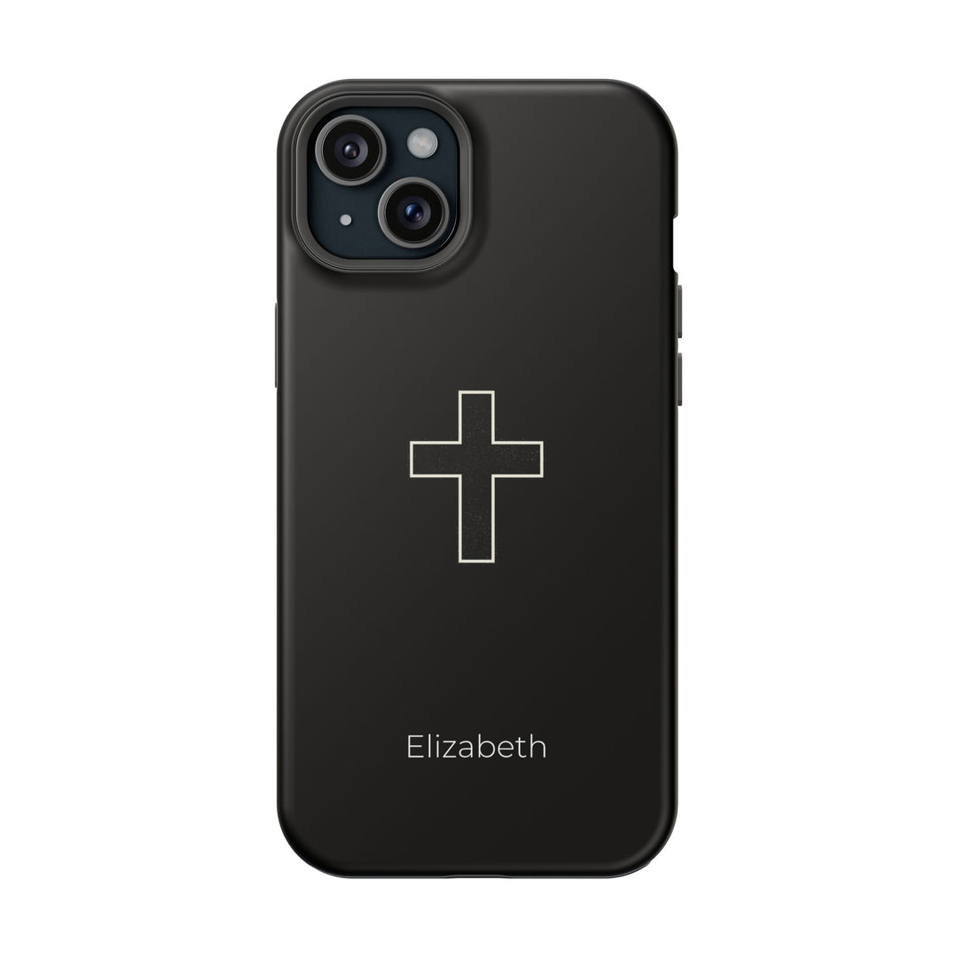 Personalized Magnetic Phone Case — Minimal Cross Design