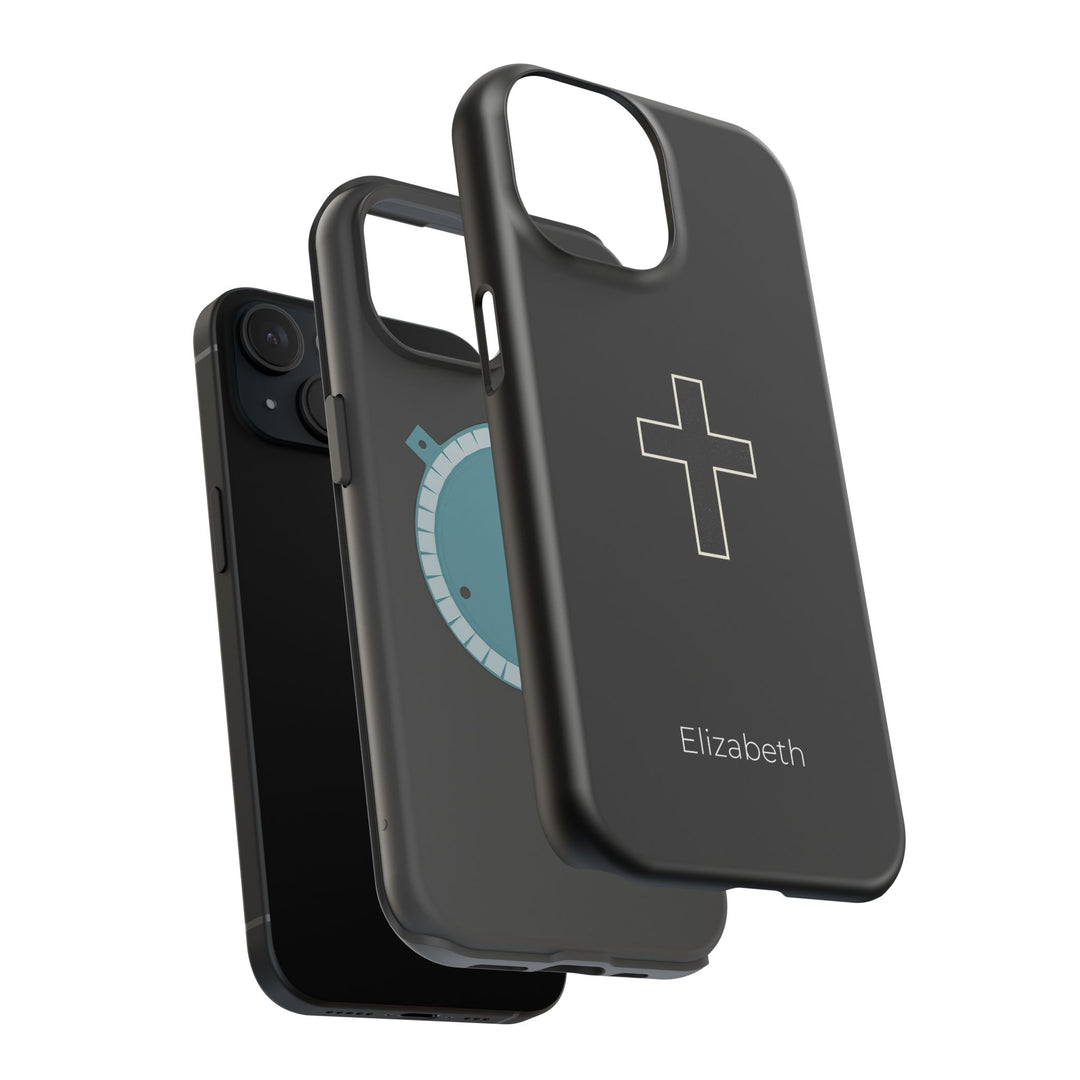 Personalized Magnetic Phone Case — Minimal Cross Design