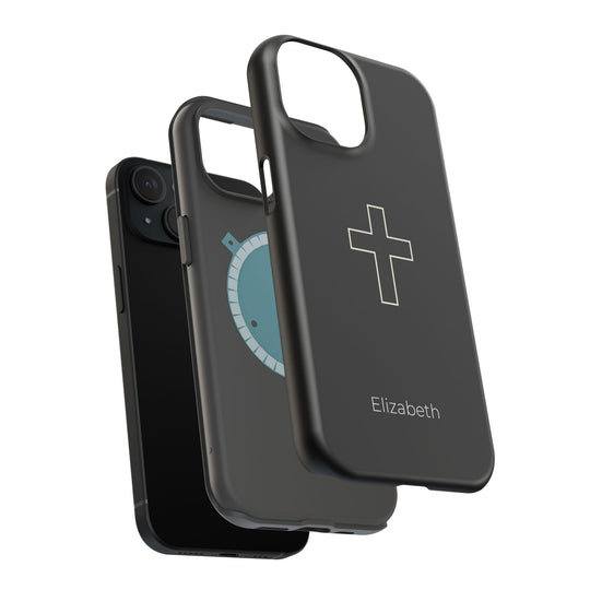 Personalized Magnetic Phone Case — Minimal Cross Design