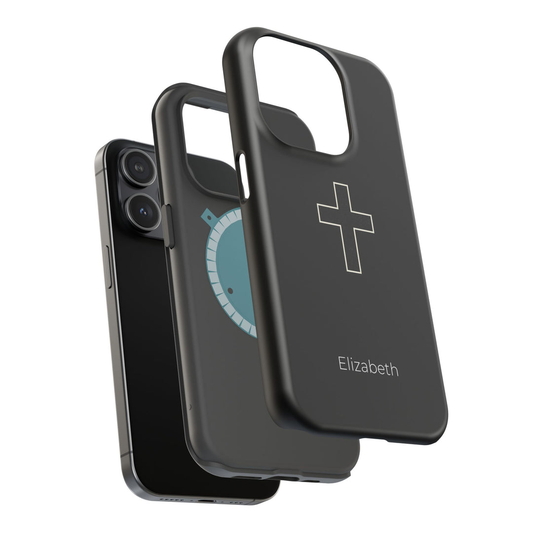 Personalized Magnetic Phone Case — Minimal Cross Design