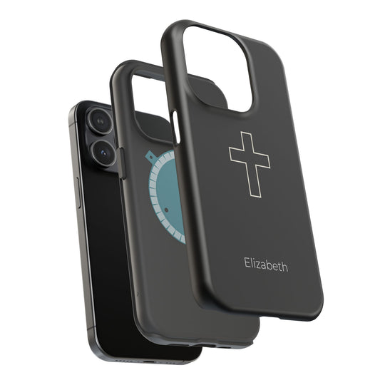 Personalized Magnetic Phone Case — Minimal Cross Design