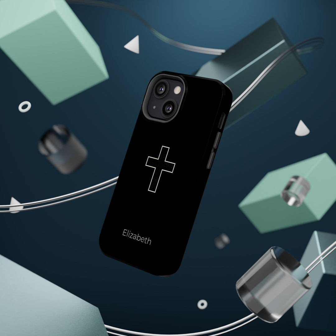 Personalized Magnetic Phone Case — Minimal Cross Design
