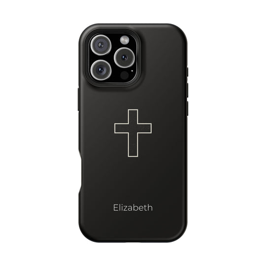 Personalized Magnetic Phone Case — Minimal Cross Design
