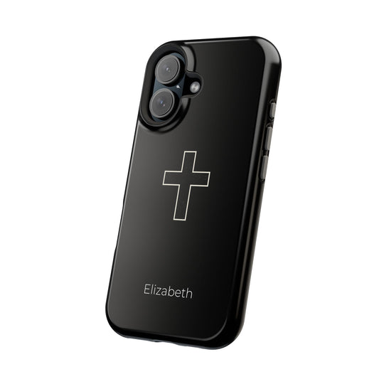 Personalized Magnetic Phone Case — Minimal Cross Design