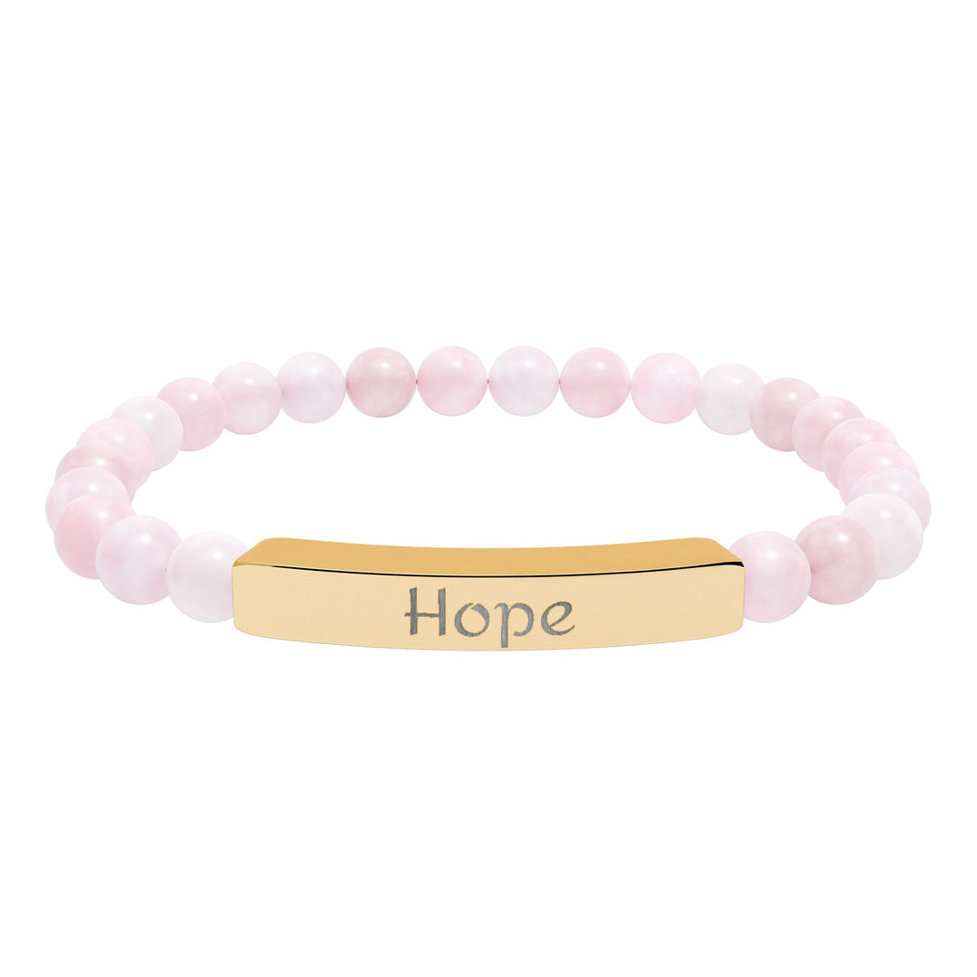 Hope Engraved Stone Bar Bracelet Natural Stone Stretch Bracelet | Beaded Bracelet