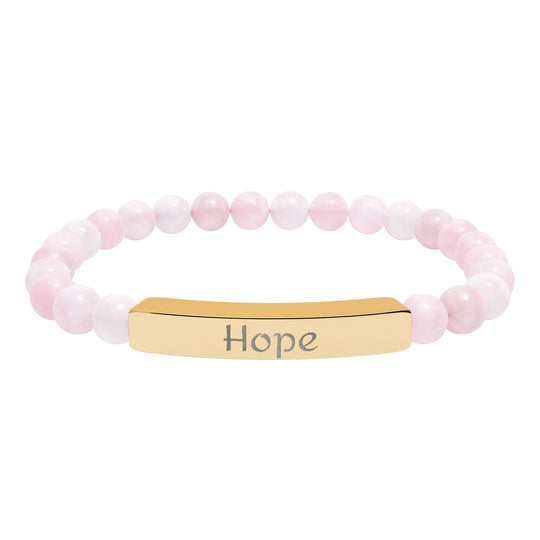 Hope Engraved Stone Bar Bracelet Natural Stone Stretch Bracelet | Beaded Bracelet
