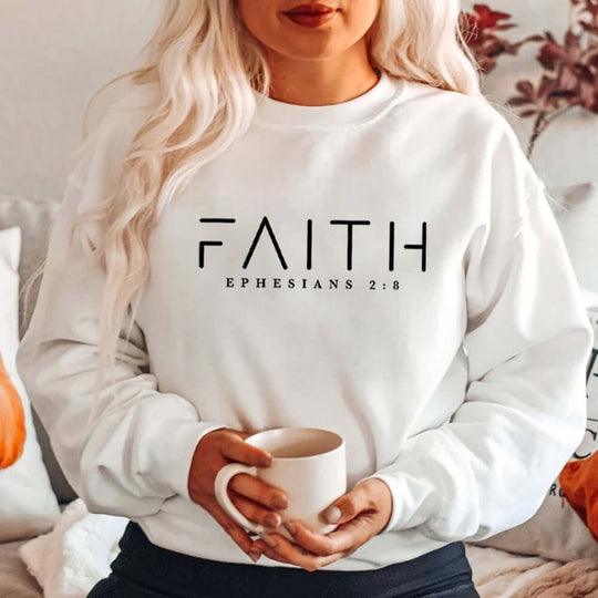 Faith Ephesians 2:8 Crew Neck Sweatshirt
